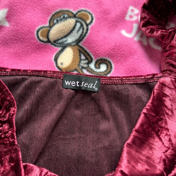 90s y2k 2000s velour velvet vampy red top - Picture 3 of 5